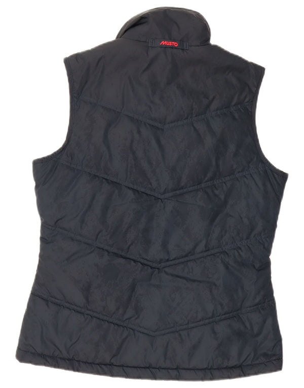 MUSTO Womens Padded Gilet UK 12 Medium  Navy Blue Polyester
