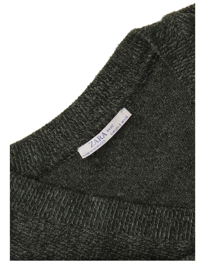 Maglione con scollo a V da donna Zara UK 10 piccolo grigio