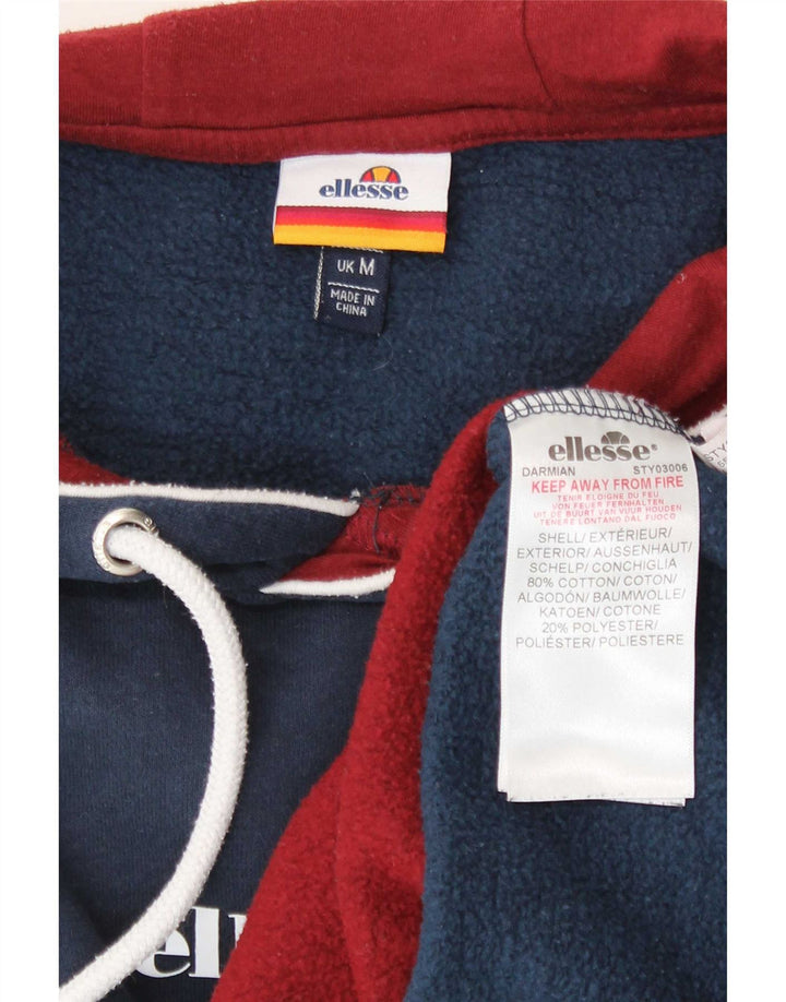 Felpa con cappuccio da uomo Ellesse, cotone color block medio blu navy