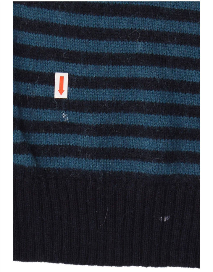 JACK WILLS Maglione da uomo girocollo piccolo in lana a righe blu navy