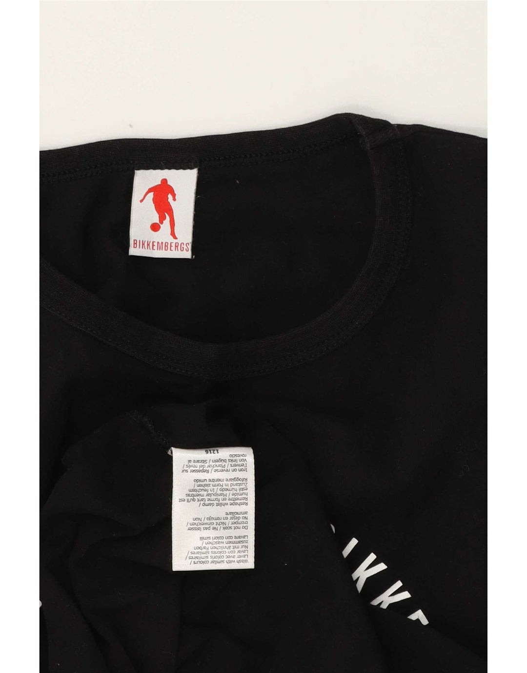 T-shirt grafica da uomo Bikkembergs Top piccola in cotone nero