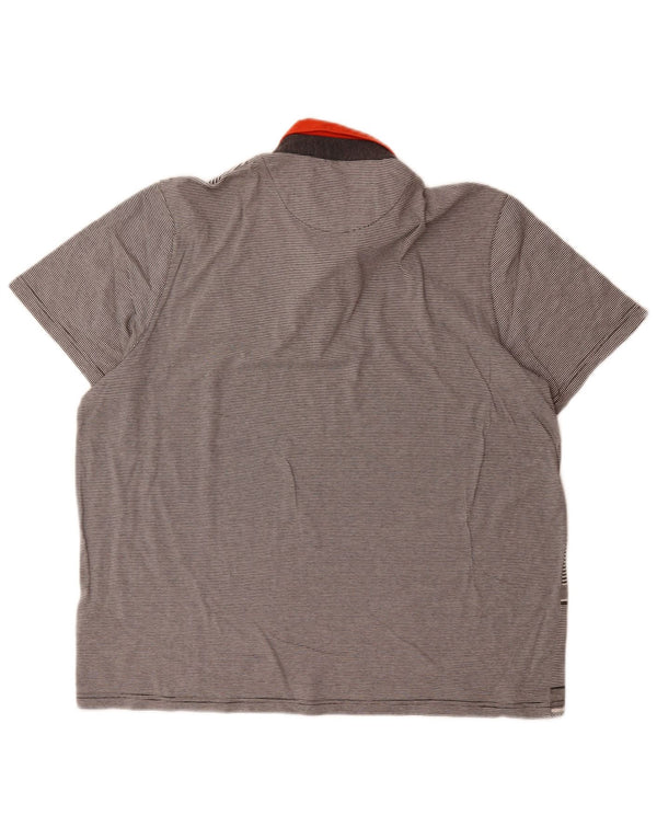 Polo da uomo Ted Baker taglia 6 2XL cotone a righe grigie