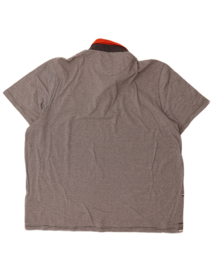 Polo da uomo Ted Baker taglia 6 2XL cotone a righe grigie