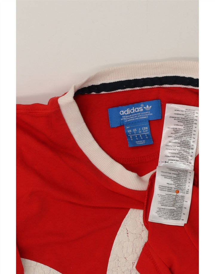 T-shirt grafica da uomo ADIDAS Top piccola rossa in cotone