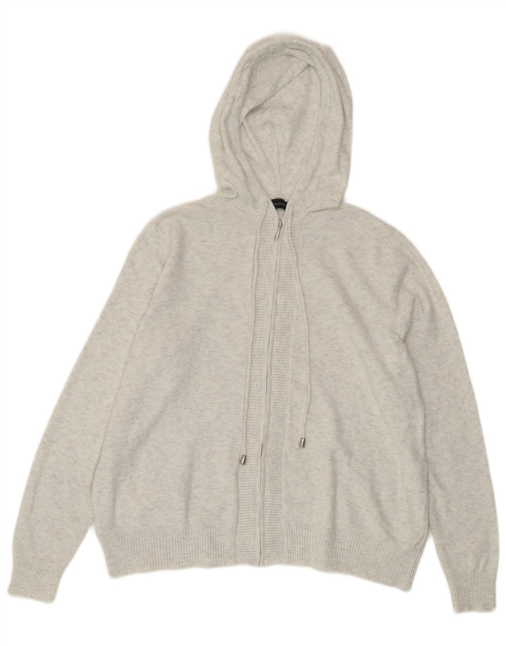 Maglione cardigan con cappuccio da donna Marks & Spencer UK 14 Grigio medio chiazzato