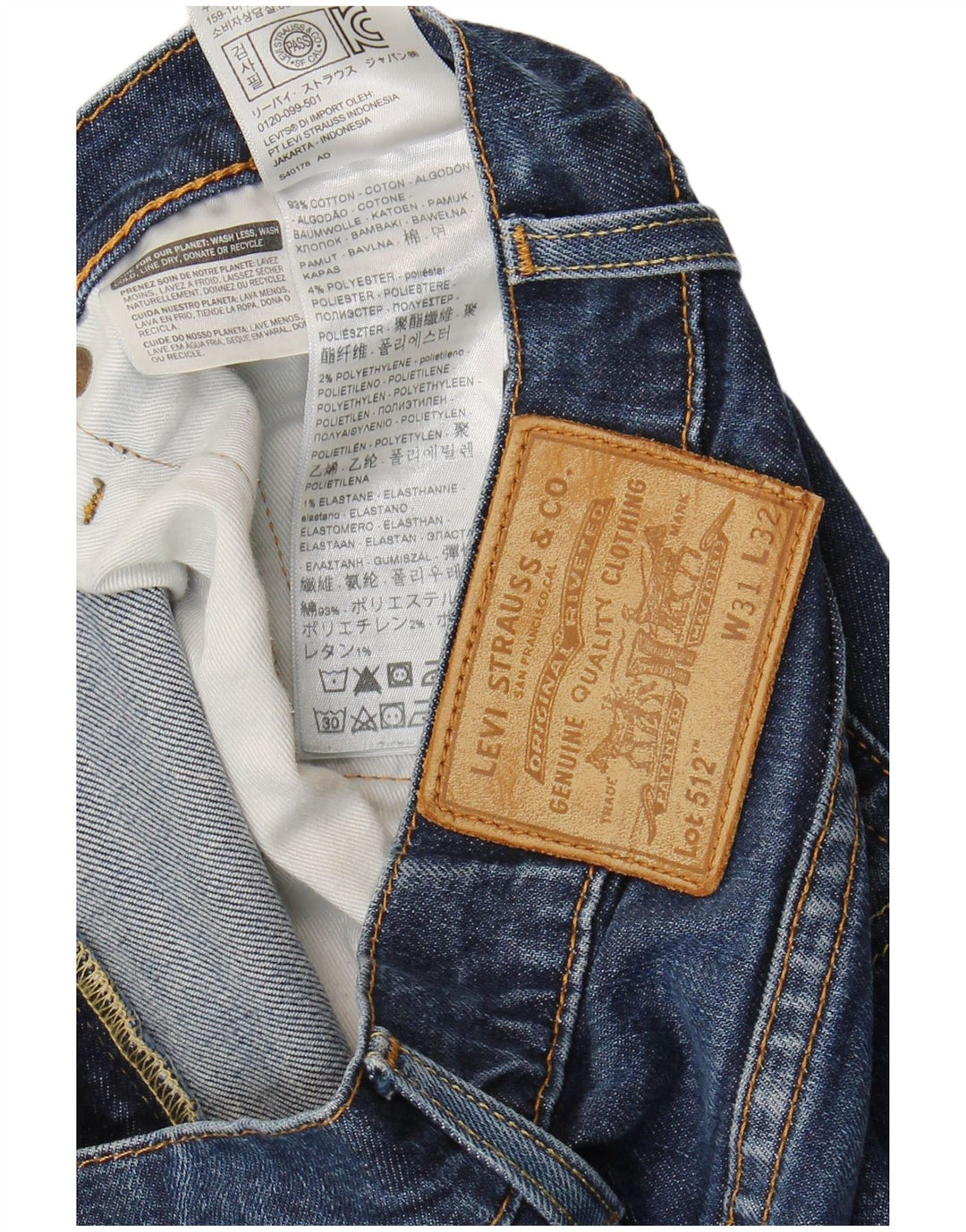 Jeans Levi's da uomo 512 slim affusolati W31 L32 cotone blu navy