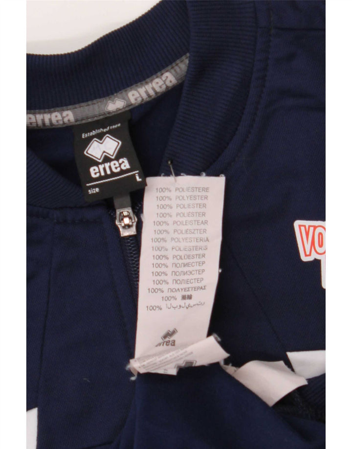 Errea Giacca da tuta grafica da uomo grande color block blu navy
