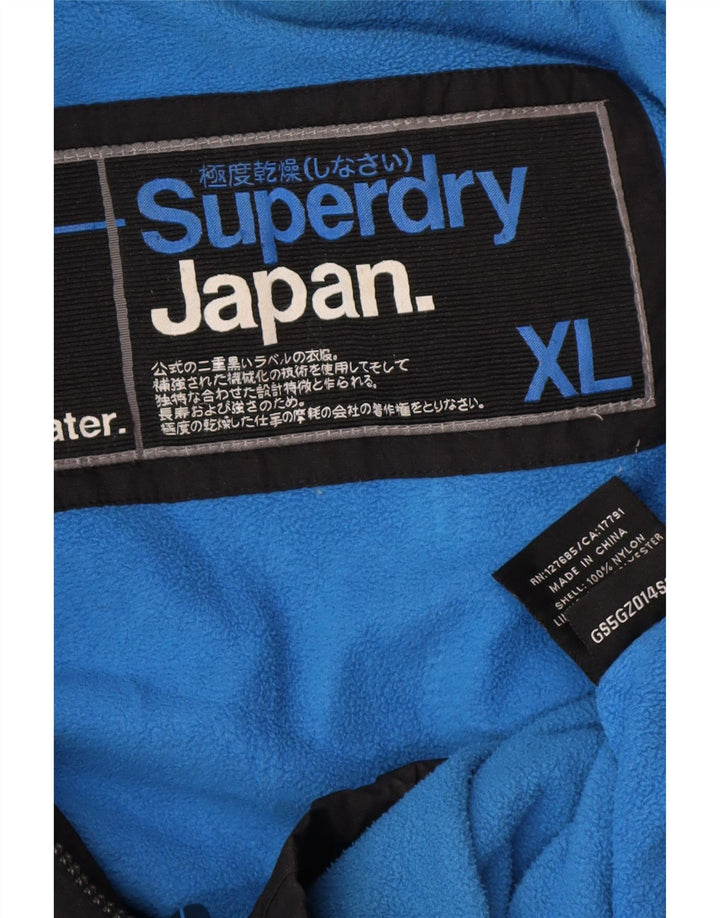 Giacca a vento con cappuccio da donna Superdry UK 18 XL nylon nero