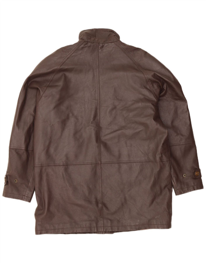 Giacca in pelle vintage da uomo UK 40 grande in pelle marrone