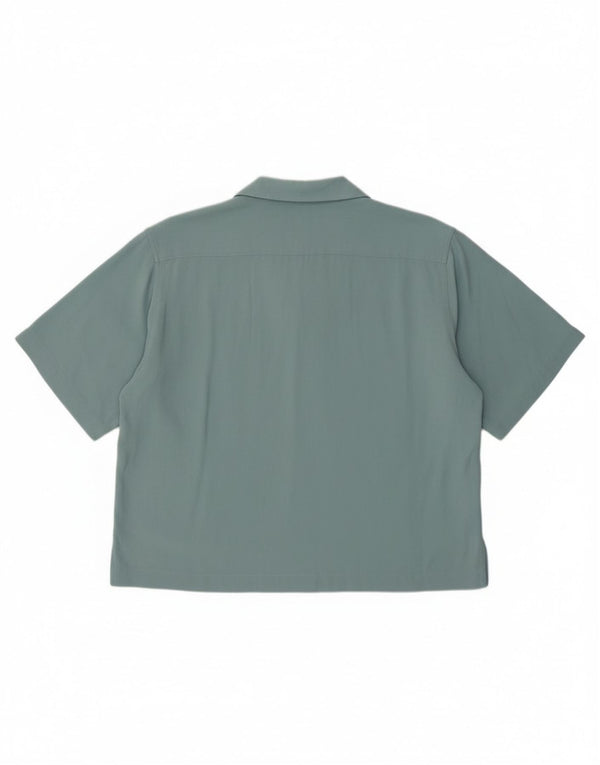 Camicia a maniche corte da donna Tommy Bahama UK 12 Medium Turchese a spina di pesce