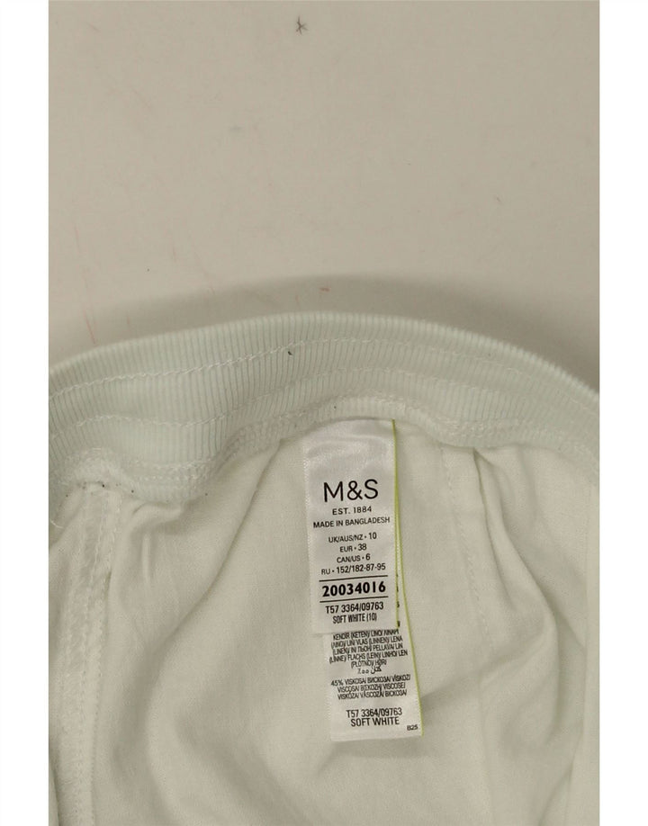 Pantaloncini chino da donna MARKS & SPENCER UK 10 Small W28 White Colourblock