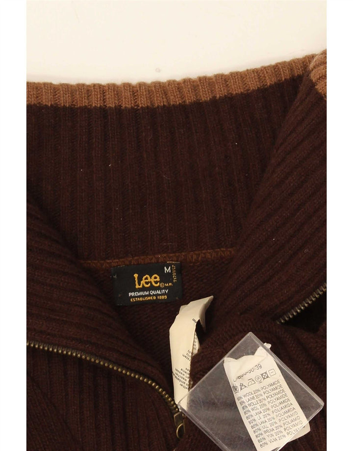Maglione cardigan grafico da uomo Lee in lana marrone medio