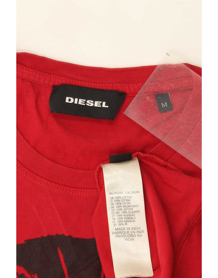 T-shirt grafica da uomo Diesel Top in cotone rosso medio