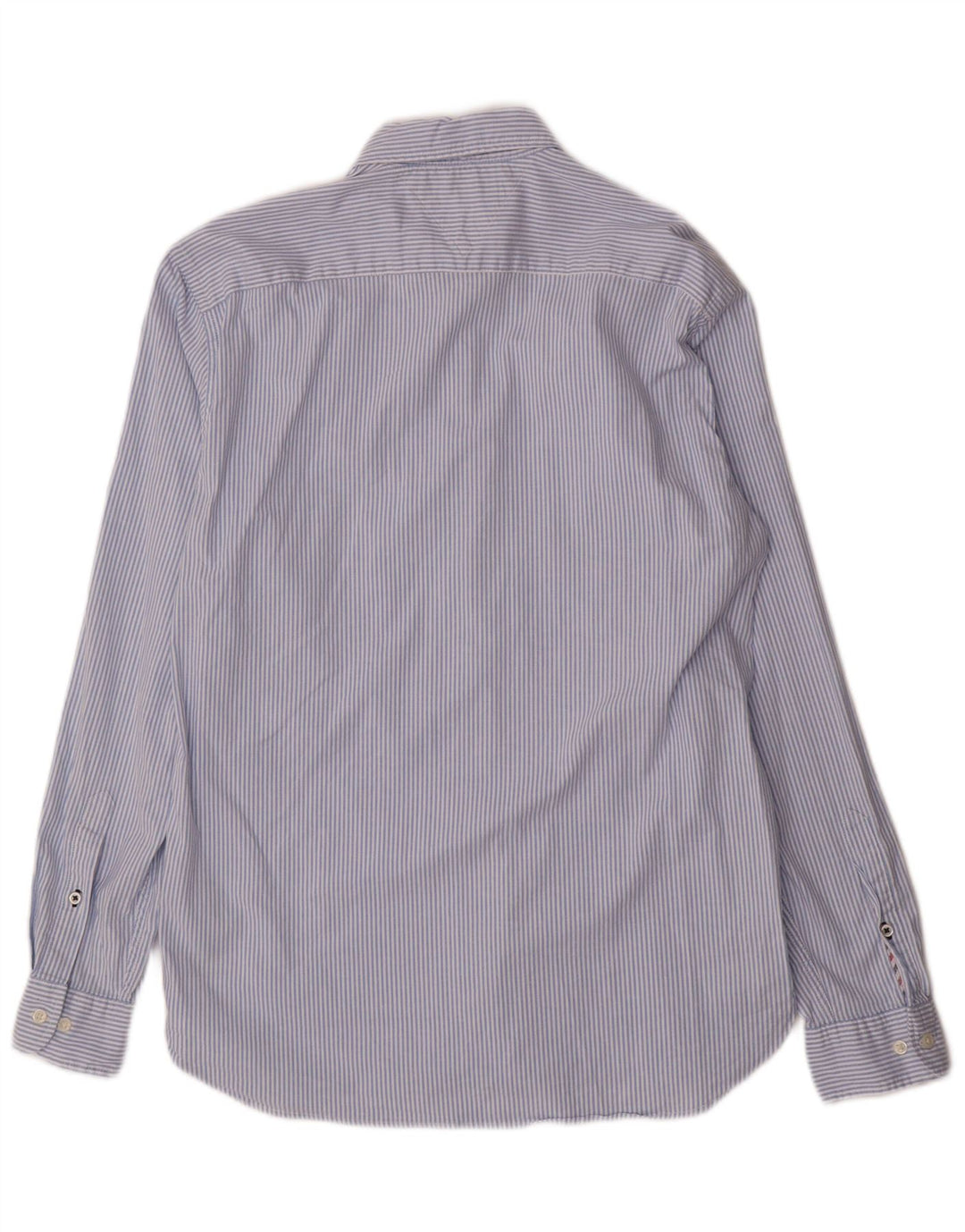 TOMMY HILFIGER Camicia da uomo vestibilità regolare in cotone gessato blu medio