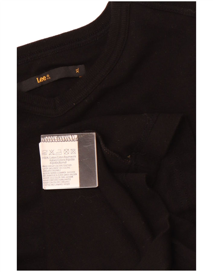 Top LEE da uomo a maniche lunghe XL in cotone nero