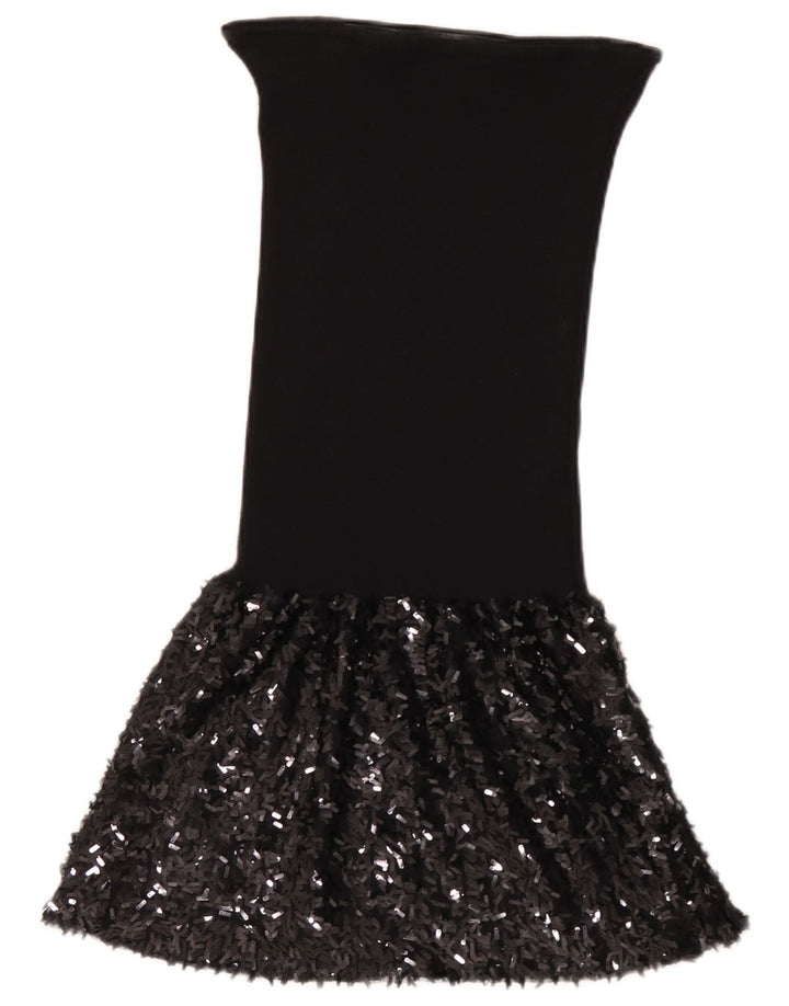 Abito senza spalline da donna Sisley UK 12 Lana nera media