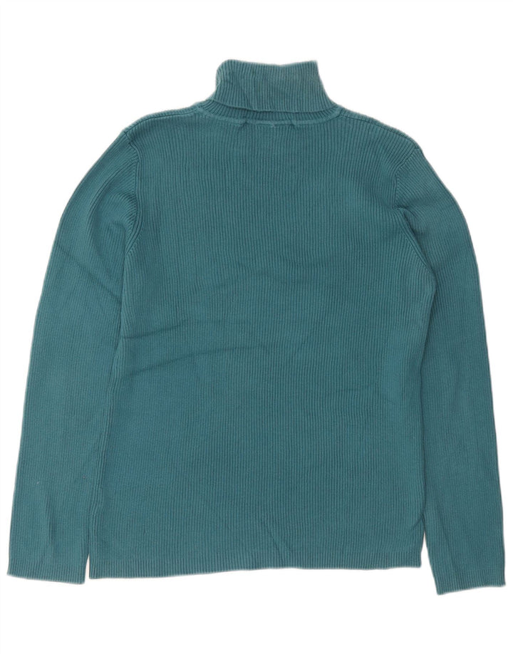 Maglione maglione collo alto da donna ORVIS UK 16 grande cotone blu