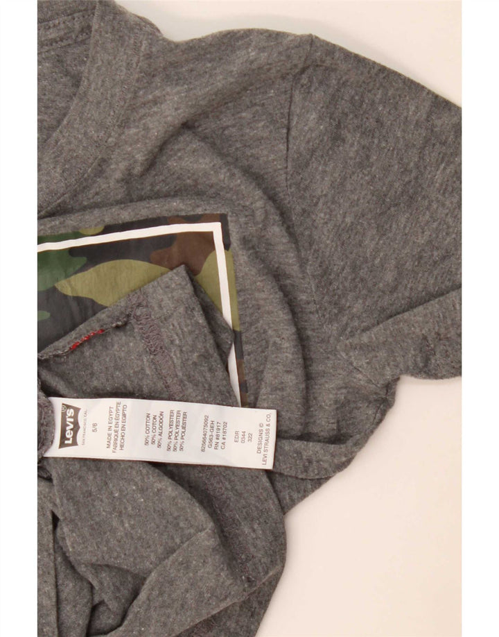 T-shirt grafica per ragazzi Levi's Top 5-6 anni in cotone grigio