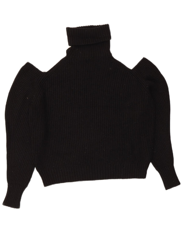 Maglione corto girocollo oversize da donna Zara UK 10 piccolo nero