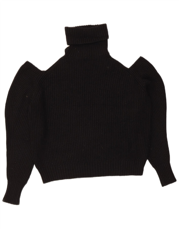 Maglione corto girocollo oversize da donna Zara UK 10 piccolo nero