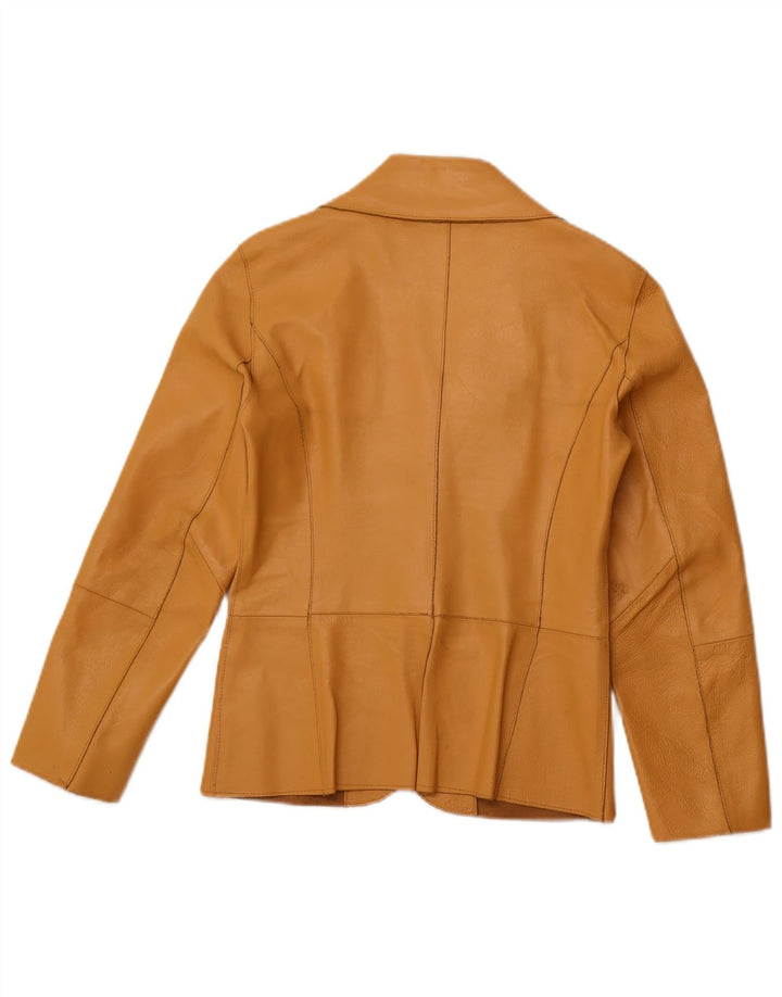 Giacca blazer vintage da donna a 2 bottoni UK 10 piccola beige
