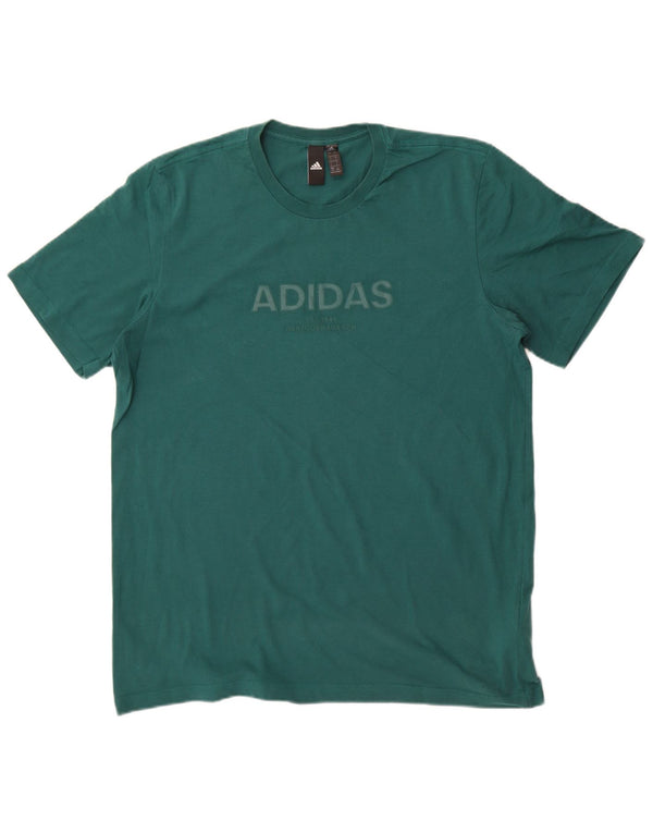 T-shirt grafica da uomo Adidas Top grande in cotone verde