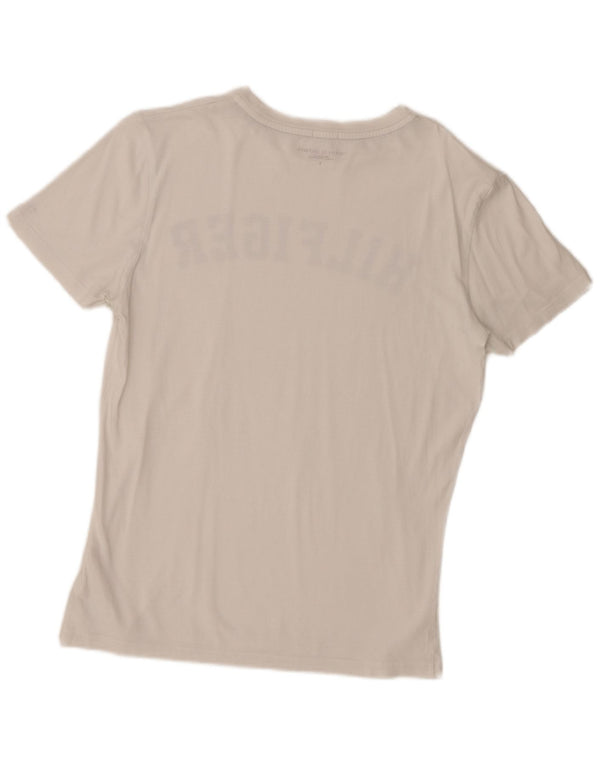 T-shirt grafica da donna Tommy Hilfiger Top UK 10 piccola cotone bianco