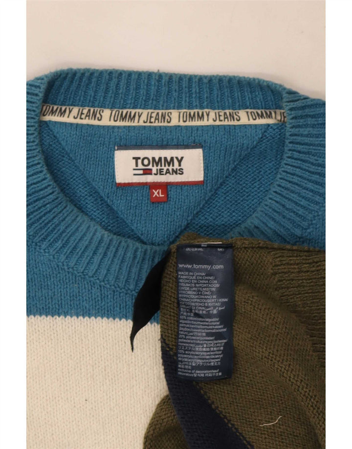 Maglione maglione girocollo da uomo Tommy Hilfiger XL a righe multicolore