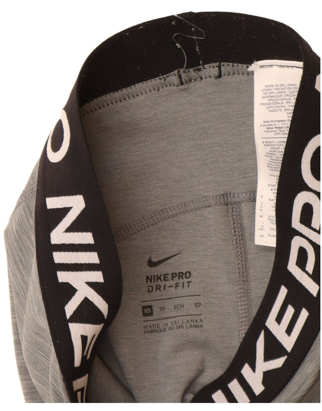 Leggings grafici Nike Dri Fit da donna UK 6 XS poliestere grigio