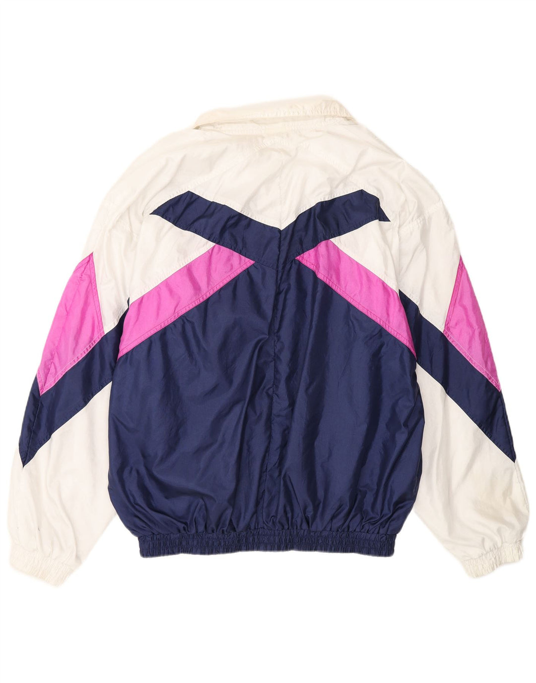 Giacca da ginnastica vintage da uomo, grande, in poliammide color block multicolore