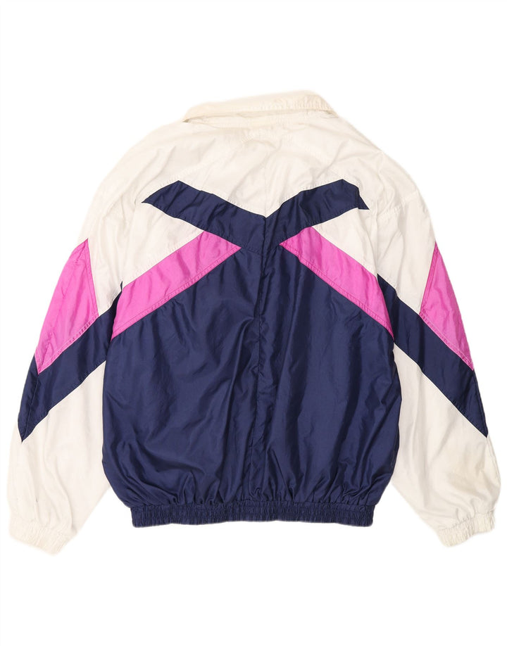 Giacca da ginnastica vintage da uomo, grande, in poliammide color block multicolore
