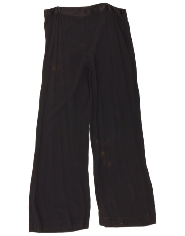 Pantaloni casual a gamba larga da donna Marks & Spencer UK 16 Large W34 L32 neri