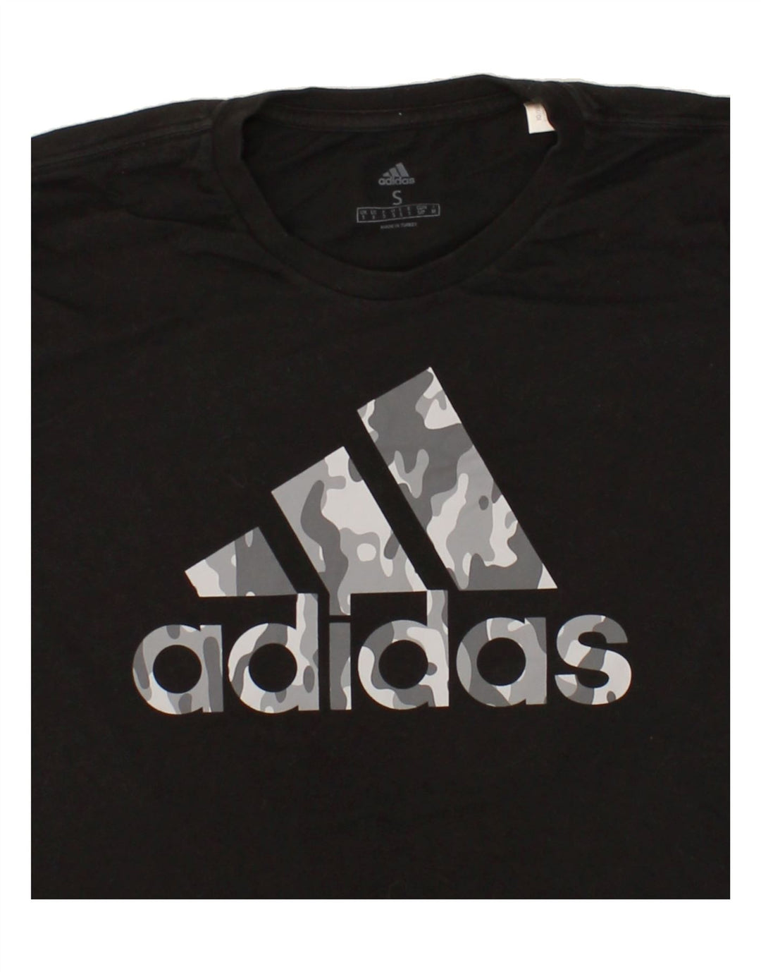 ADIDAS Mens Graphic T-Shirt Top Small Black Cotton Vintage Adidas and Second-Hand Adidas from Messina Hembry 