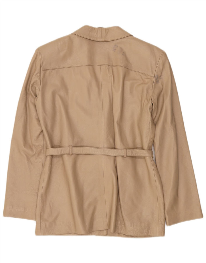 Giacca in pelle vintage da donna IT 42 Beige medio