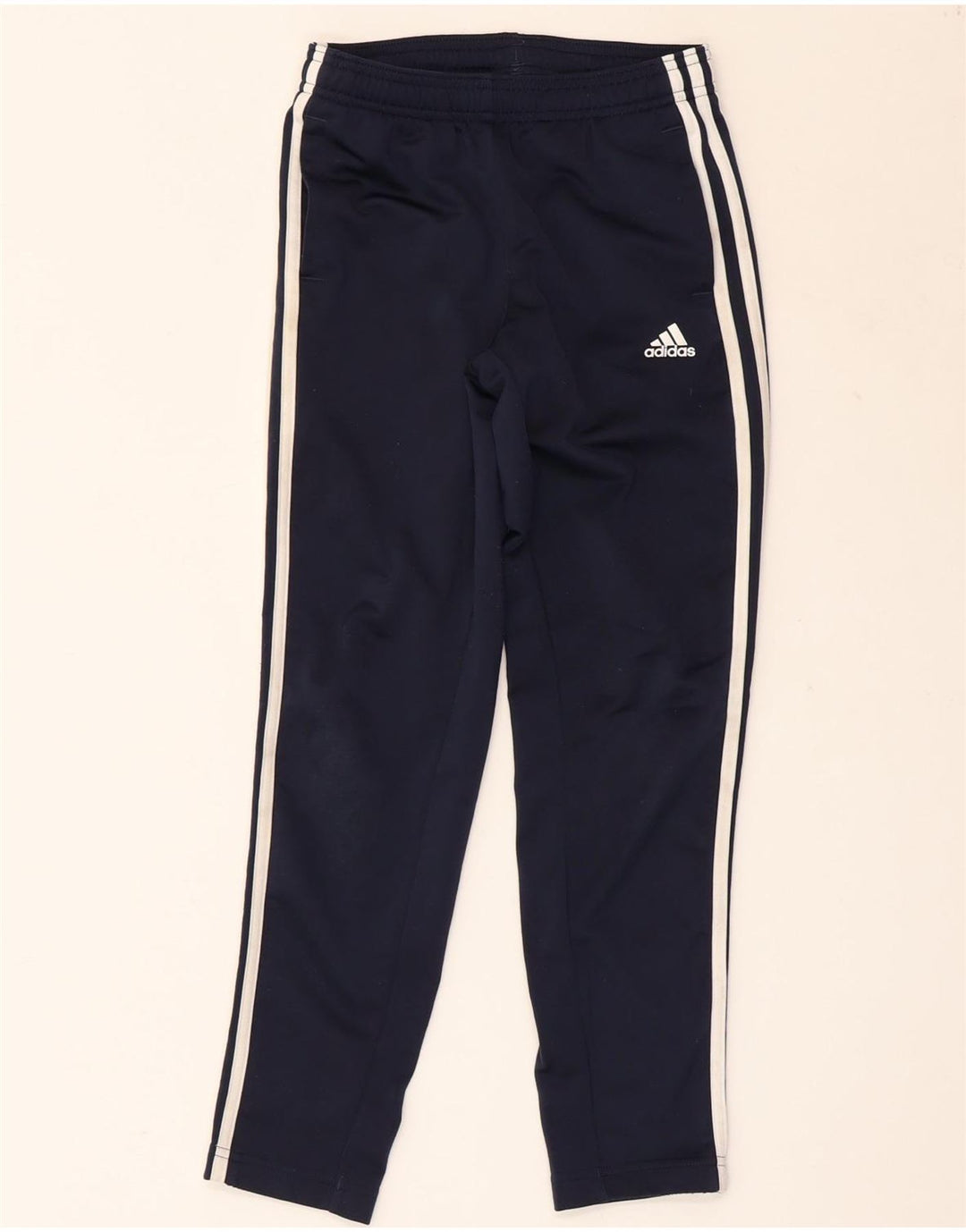 Pantaloni della tuta da bambino ADIDAS 9-10 anni in poliestere blu navy
