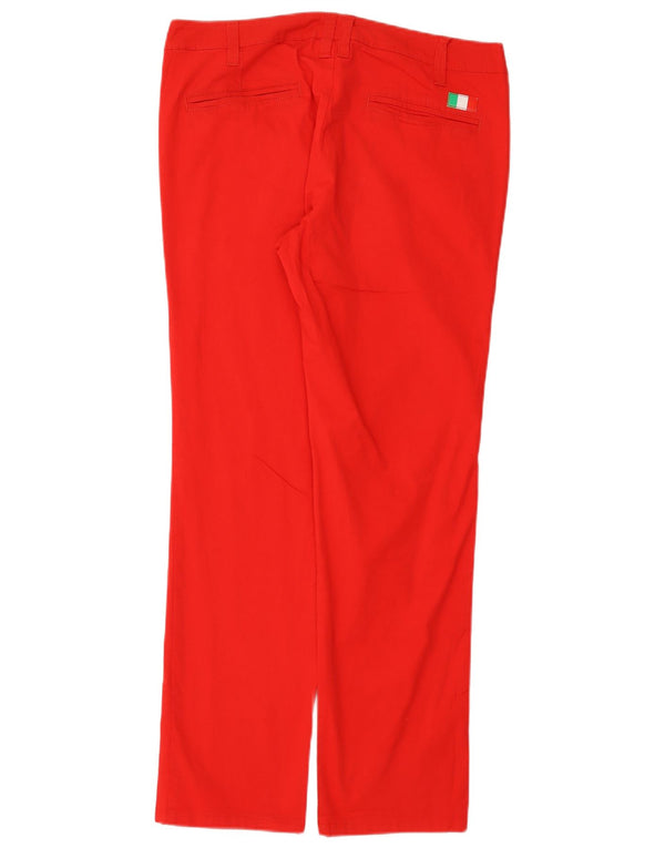 Pantaloni casual dritti Ferrari da uomo Puma W34 L31 in cotone rosso