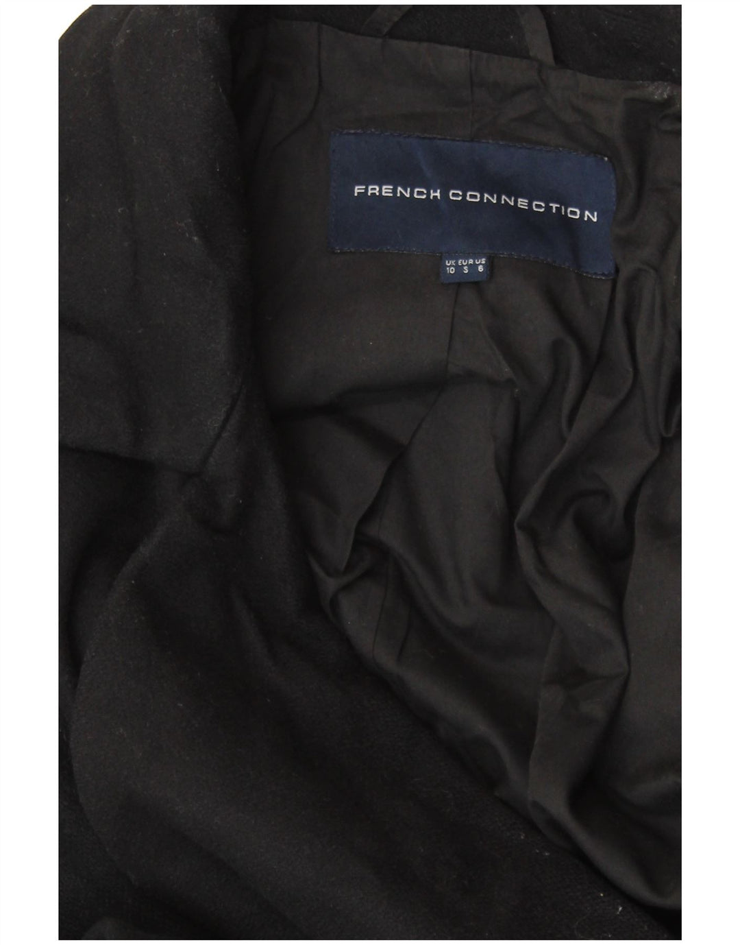 FRENCH CONNECTION Cappotto aperto oversize da donna UK 10 piccolo nero