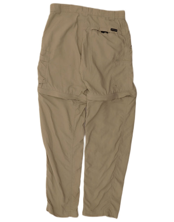 Pantaloni cargo dritti da donna COLUMBIA piccoli W27 L30 nylon beige