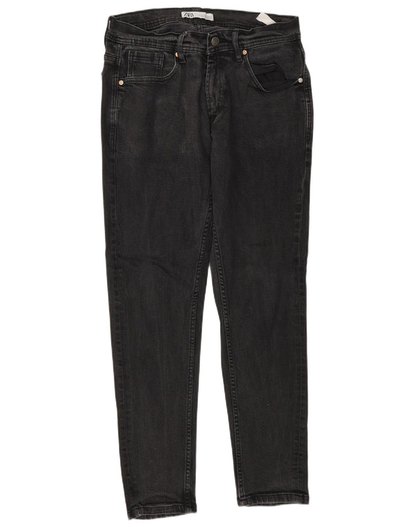 Jeans slim da uomo Zara EU 44 Large W34 L30 Cotone grigio