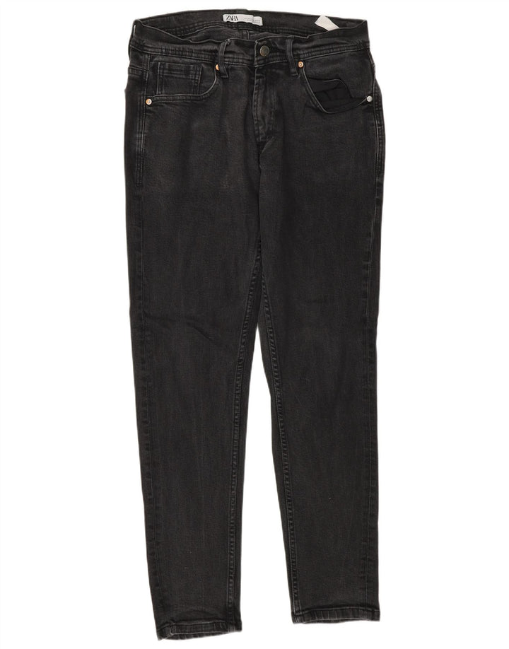 Jeans slim da uomo Zara EU 44 Large W34 L30 Cotone grigio