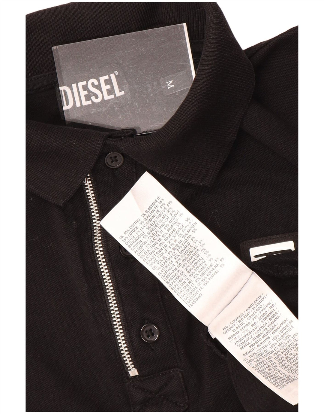Polo da uomo DIESEL in cotone nero medio