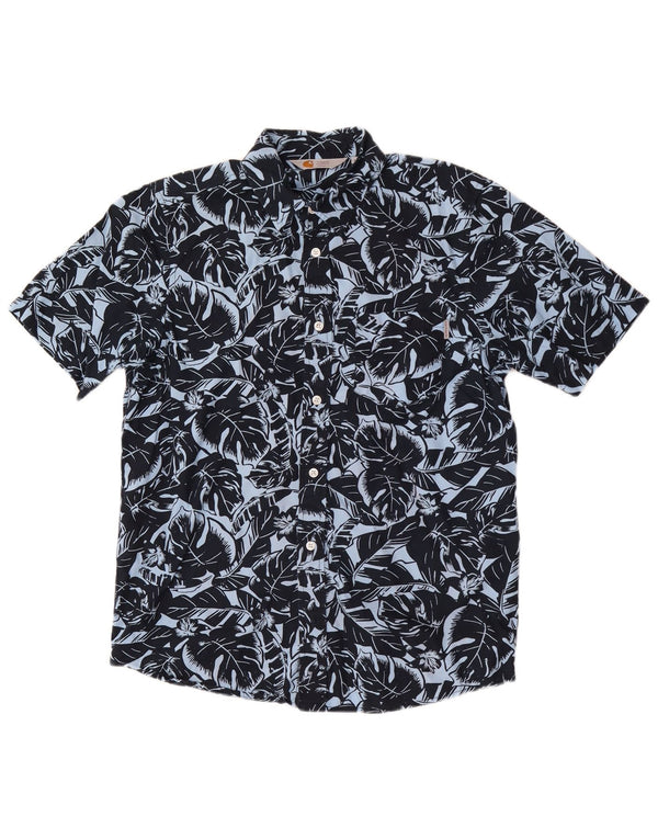 Camicia a maniche corte da uomo Carhartt in cotone floreale blu navy medio