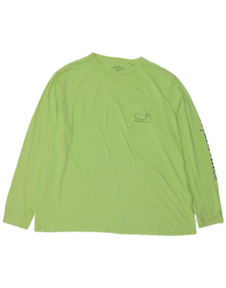 Vineyard Vines Top grafico da uomo manica lunga 2XL cotone verde