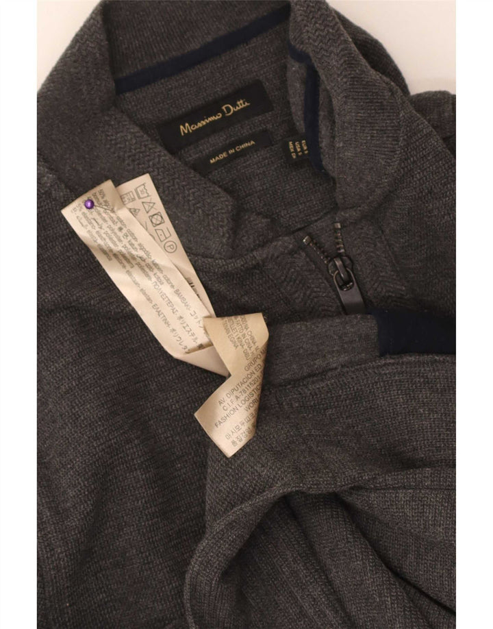 Massimo Dutti Maglione Cardigan Uomo Piccolo Cotone Grigio