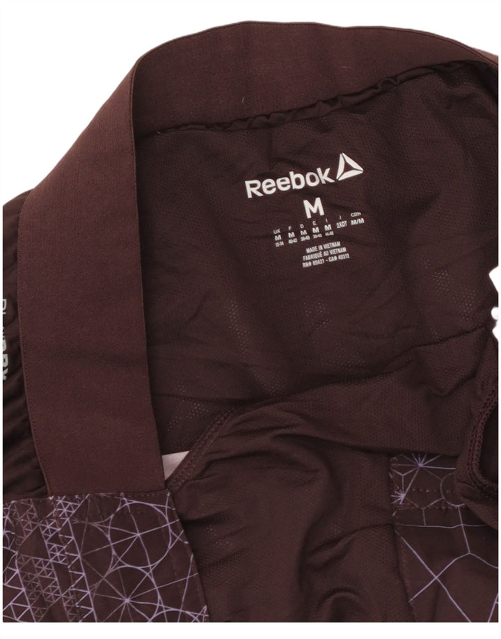 Pantaloncini da bagno con grafica REEBOK da donna UK 12/14 Marrone medio geometrico