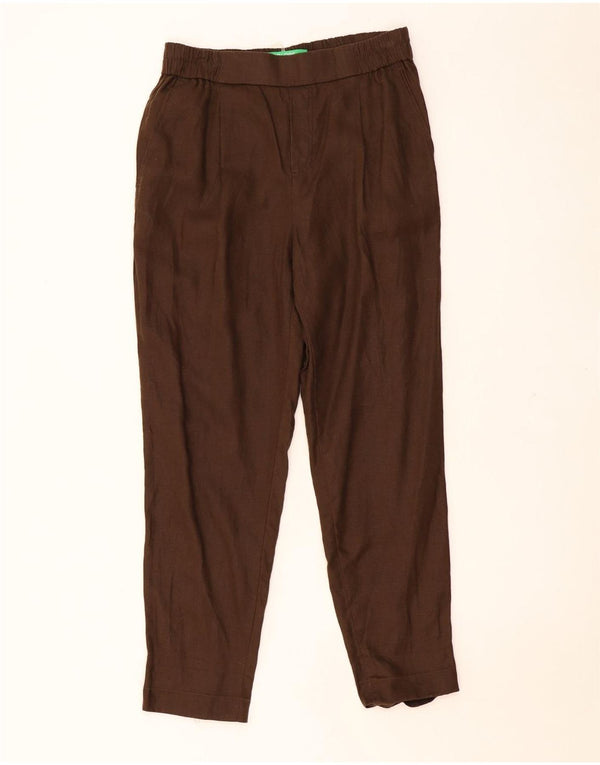 Pantaloni chino affusolati da donna BENETTON medi W28 L27 Lino marrone