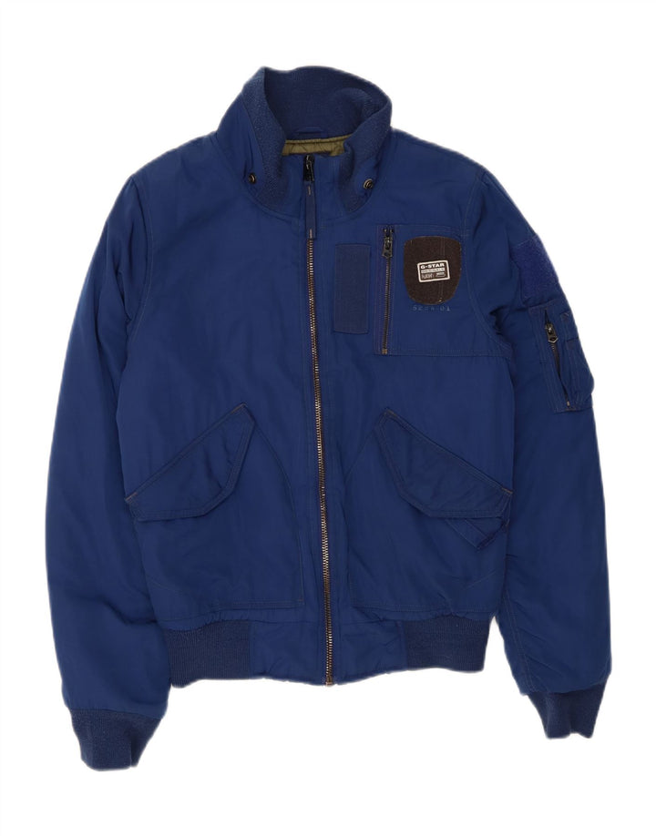 G-STAR Mens Padded Bomber Jacket UK 38 Medium Navy Blue Polyester Vintage G-Star and Second-Hand G-Star from Messina Hembry 