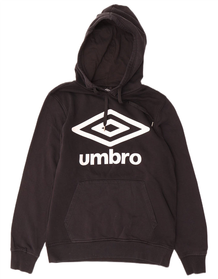 Maglione con cappuccio grafico da uomo UMBRO cotone medio nero