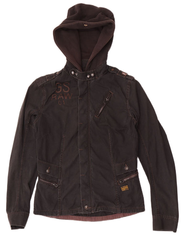 Giacca militare con cappuccio grafica da donna G-Star UK 16 grande cotone nero