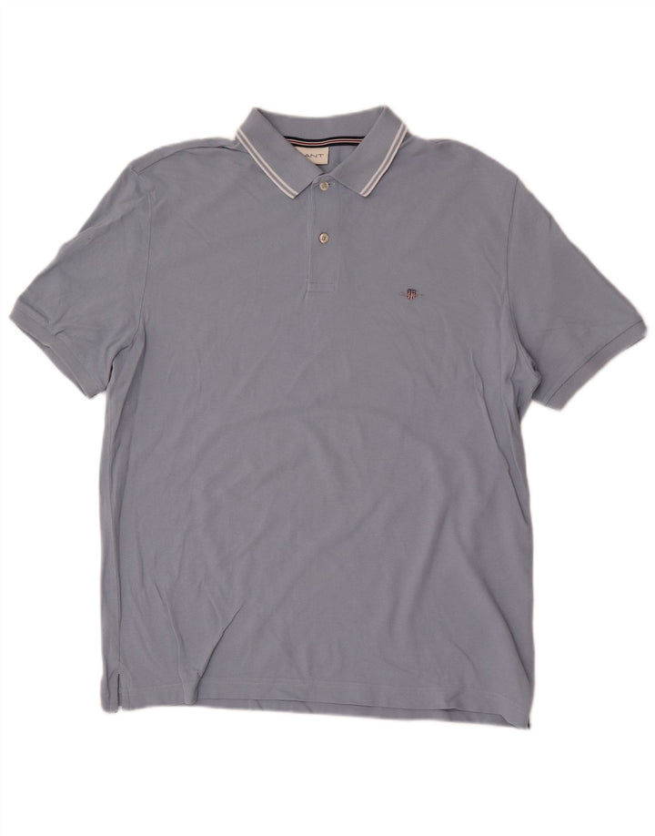 Polo da uomo Gant grande in cotone blu